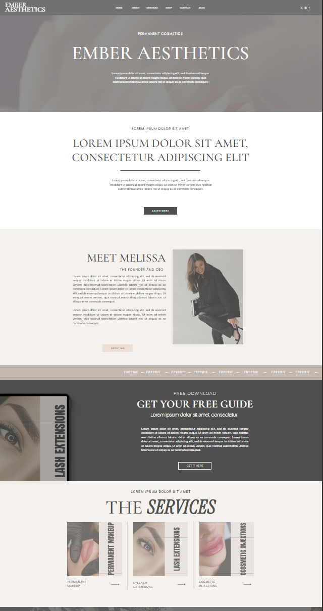 Ember Aesthetics | Showit Website Template for Beauty & PMU Studios
