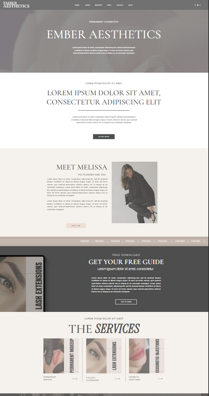 Ember Aesthetics | Showit Website Template for Beauty & PMU Studios