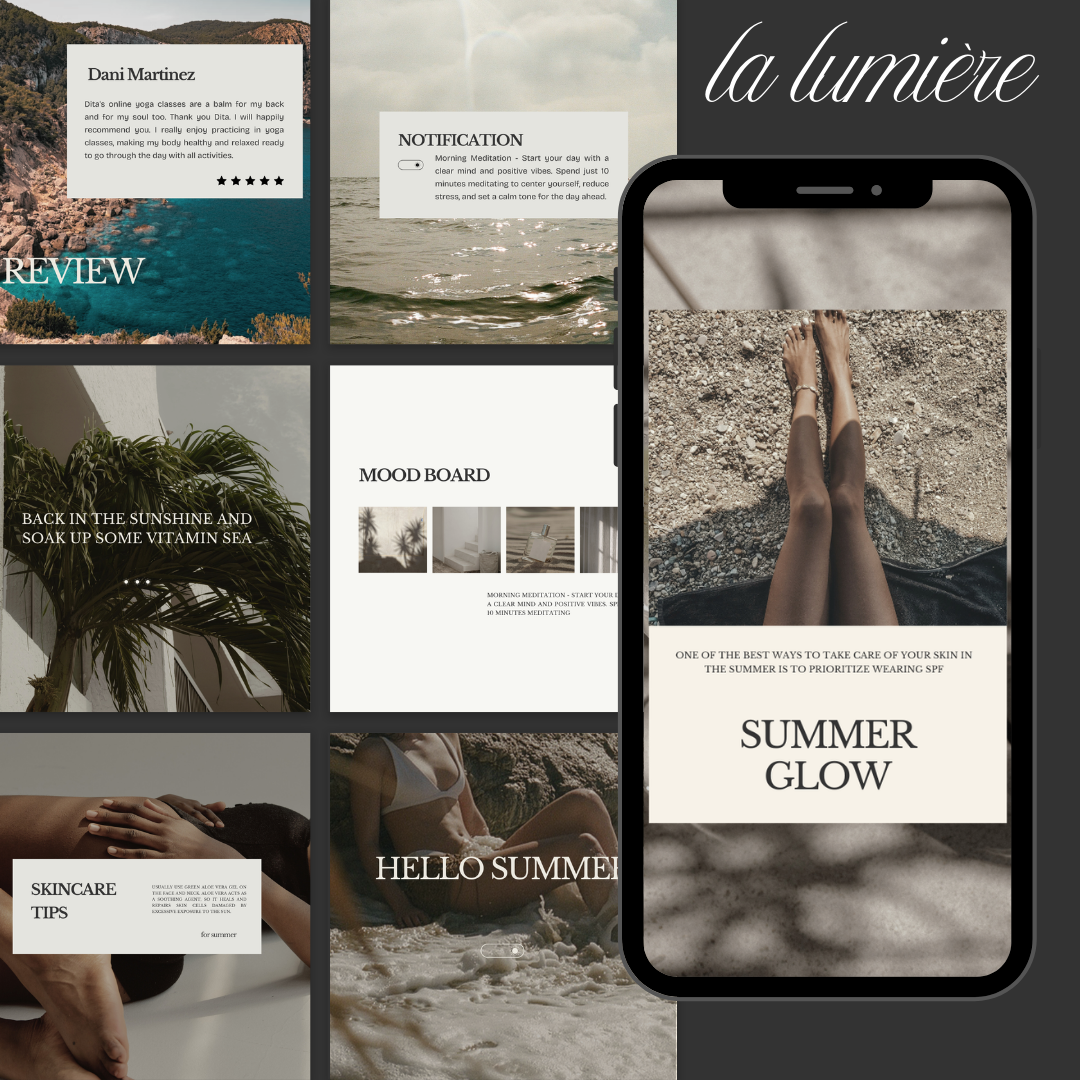 Lumière Social Media Template Kit | 50 Canva Templates for Luxury Brands