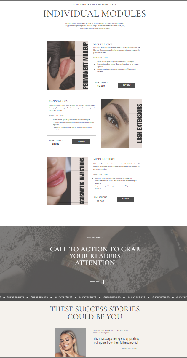 Ember Aesthetics | Showit Website Template for Beauty & PMU Studios