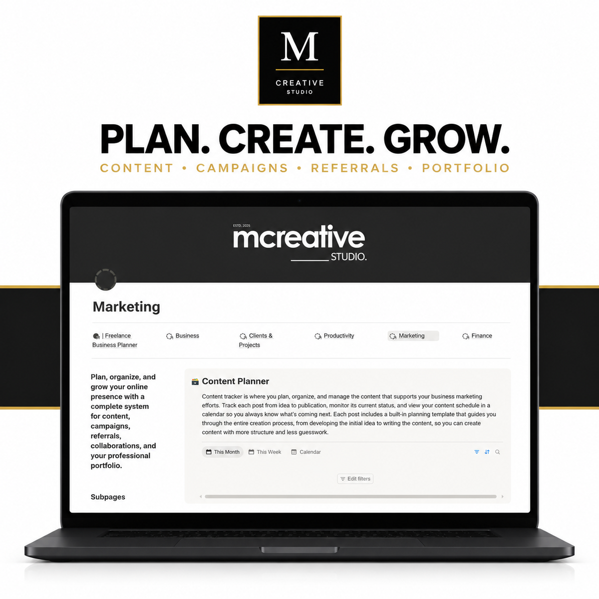 Freelance Business Planner | Notion Business Management Template