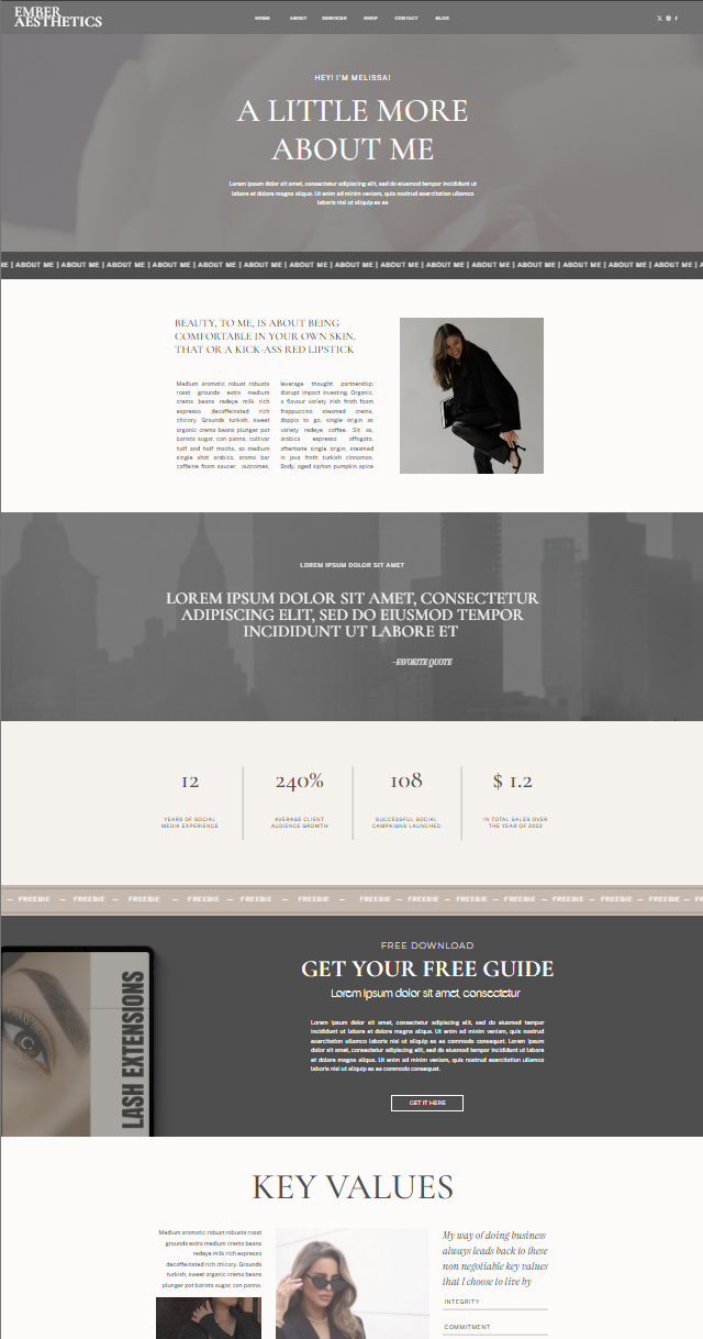 Ember Aesthetics | Showit Website Template for Beauty & PMU Studios